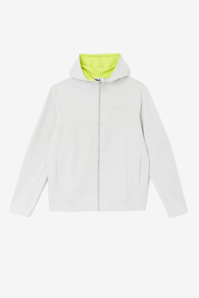 Fila Hoodie Mens White - Kayra Full Zip - Philippines 3245186-AT